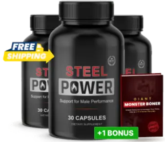 Steel Power male vitality supplement 3-bottle pack with free shipping and bonus