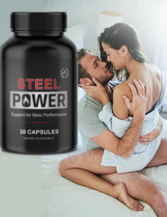 Steel Power bottle — support for male performance, 30 capsules